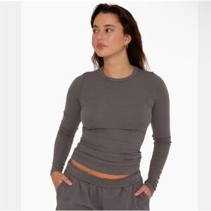 SET Active Grey Long Sleeve Top Size Small